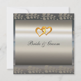 Een Populair Elegante Zilveren Trouwuitnodiging Kaart