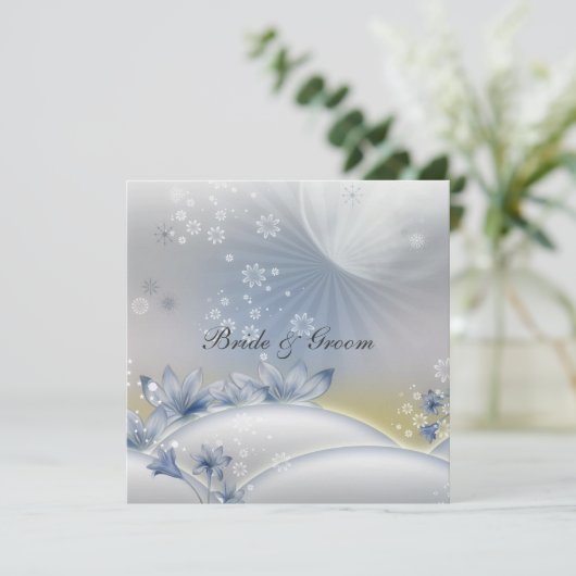 Een populaire Elegant Weddenschap White Flowers Kaart (Staand voorkant)
