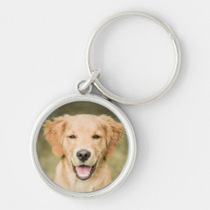 Een portret van een Golden Retriever puppy Sleutelhanger