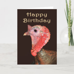 Een portret van Turkije, Happy Birthday" Humor. Kaart