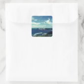 Een positieve kijk op het leven © Seascape Vierkante Sticker (Tas)
