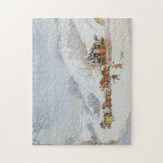 Een post in diepe sneeuw legpuzzel (Verticaal)