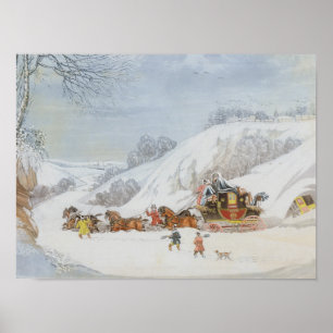 Een post in diepe sneeuw poster