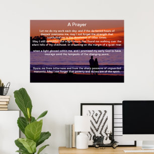 Een Poster van een gebeddenpaar, silhouette