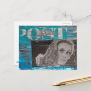 Een Postvrouw Mixed Media Collage Briefkaart