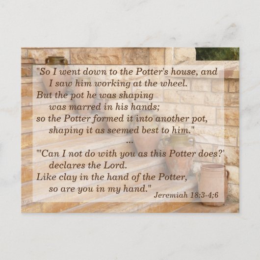 Een pot in de hand van mijn Heer Bijbelvers geheug Briefkaart (Voorkant)