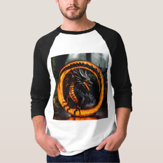 Een prachtig angstaanjagende zwarte geschaalde dra t-shirt