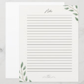 Een prachtig briefpapier, merkt op (Voorkant / Achterkant)