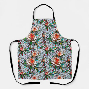 Een prachtig faux mozaïek bloemmozaïek patroon schort