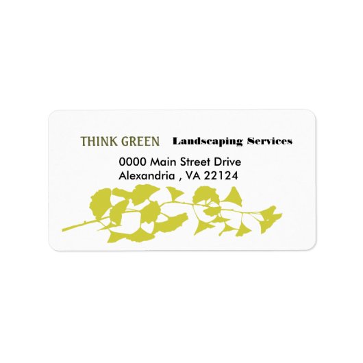 Een prachtig Gingko Leaf Green Landscaping Etiket (Voorkant)