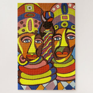 Een prachtig kleurrijk schilderij van twee Afrikaa Legpuzzel