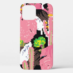 Een prachtig, lief pastelkleurig, tropisch nachtst iPhone 12 hoesje