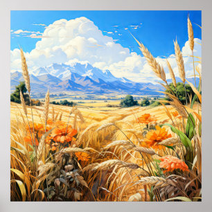 Een prachtig uitzicht op de prairie poster