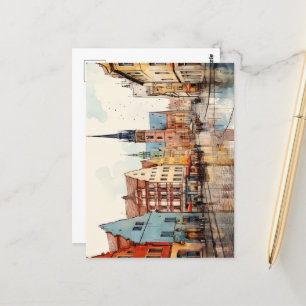 Een prachtig Uitzicht van de iconische stad van Du Briefkaart