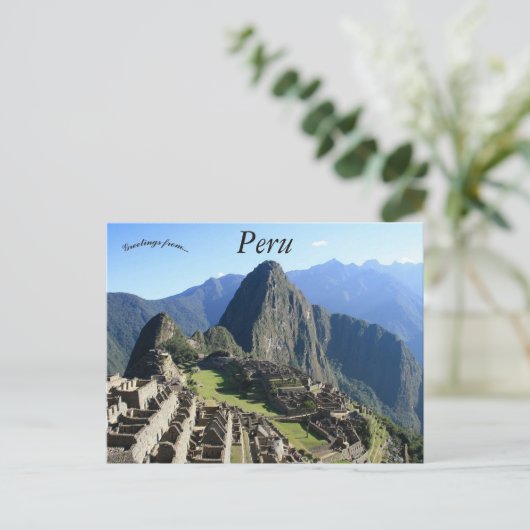 Een prachtig Uitzicht van Machu Picchu Briefkaart (Staand voorkant)