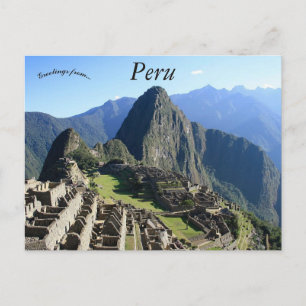 Een prachtig Uitzicht van Machu Picchu Briefkaart