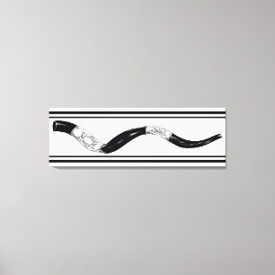 Een prachtige canvas muurkunst shofar Joods Nieuwj Afdruk