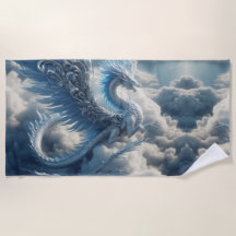Een prachtige draak omringd door wolken