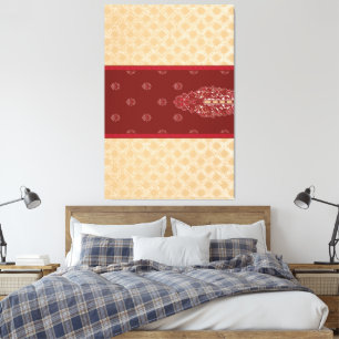 Een prachtige Indiase trouwjurk versierd met prach Canvas Afdruk