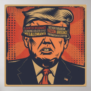 Een president geblinddoekt door mentale problemen poster