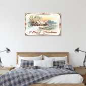 Een prettig kerstfeestEen landscène Canvas Afdruk (Insitu (Slaapkamer))