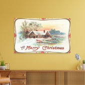 Een prettig kerstfeestEen landscène Canvas Afdruk (Insitu (Woonkamer))