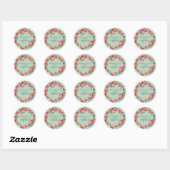 Een prettig kerstrood ontwerp ronde sticker (Vel)