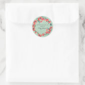 Een prettig kerstrood ontwerp ronde sticker (Tas)
