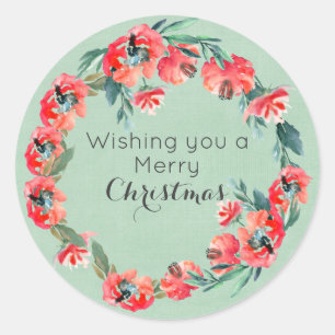 Een prettig kerstrood ontwerp ronde sticker
