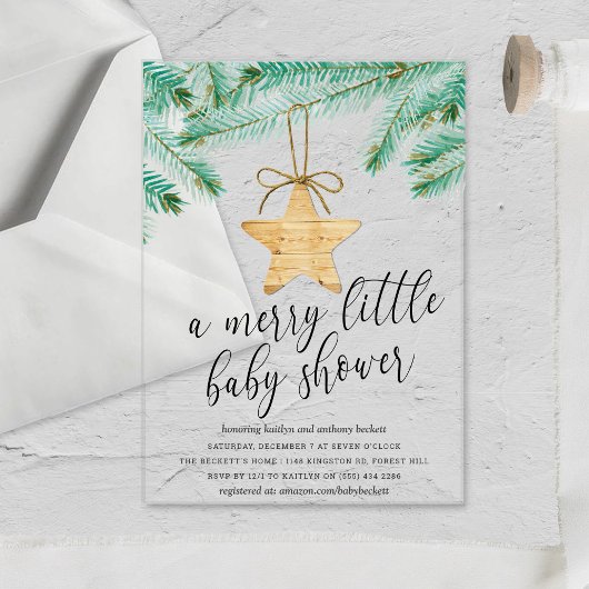 Een prettig klein Baby shower Acryl Uitnodigingen