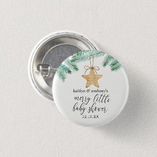 Een prettig klein Baby shower Ronde Button 3,2 Cm