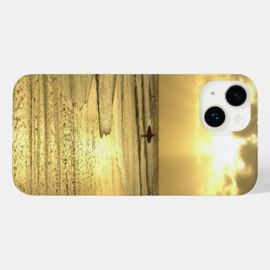 Een prettig strand bij Sunset iPhone Case (Achterkant (horizontaal))