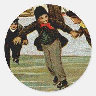 Een prettige kerst-ijskast ronde sticker