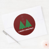 Een prettige kerst ronde sticker (Envelop)