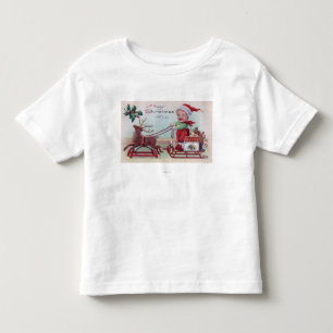 Een prettige kerst voor je jongen op een slee kinder shirts