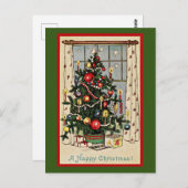 Een prettige kerstdag, illustratie, briefkaart (Voorkant / Achterkant)