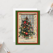 Een prettige kerstdag,  illustratie, kaart (Voorkant / Achterkant in situ)