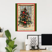Een prettige kerstdag,  illustratie, poster (Thuiskantoor)