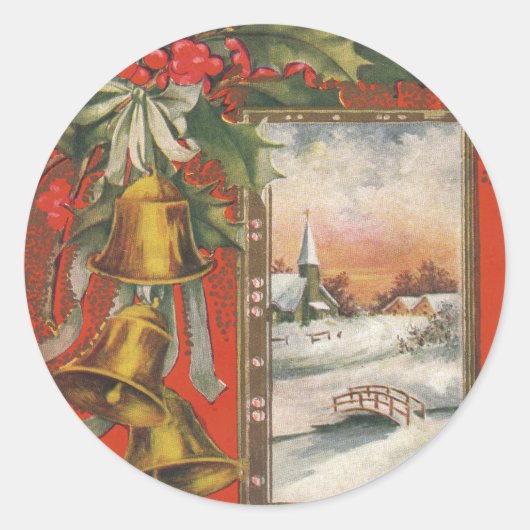  "Een prettige kerstdag" met kerstballetjes Ronde Sticker (Voorkant)