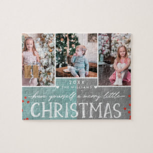 Een prettige kerstfamilie fotocollage legpuzzel