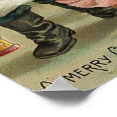 Een prettige kerstkerstman en kinderen poster (Hoek)