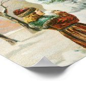 Een prettige kerstkunst poster (Hoek)