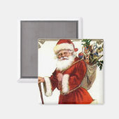 Een prettige kerstman Vintage... Magneet (Voorkant / Achterkant)