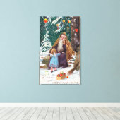 Een prettige kerstperiode met kerstmis canvas afdruk (Insitu (Houten vloer))