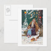 Een prettige kerstperiode met kerstmis feestdagenkaart (Voorkant / Achterkant)