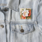 Een prettige kerstventilator vierkante button 5,1 cm (In situ)