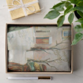 Een prettige kerstvrouw, een kind en een feestdag tissuepapier (Geschenk)