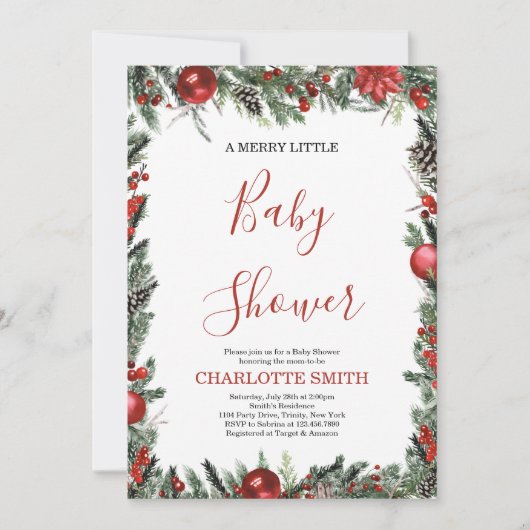 Een prettige uitnodiging tot Baby shower (Voorkant)