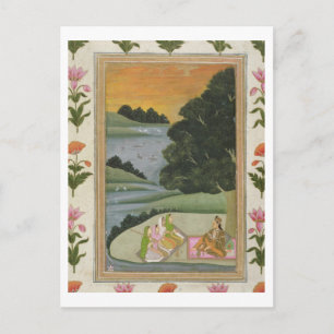 Een prinses die naar vrouw muzikanten luistert doo briefkaart