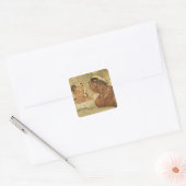 Een prinses en haar dienaar vierkante sticker (Envelop)